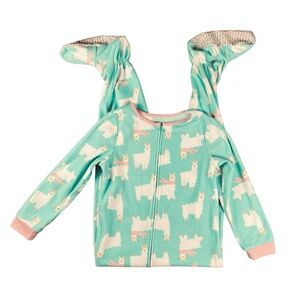 Carter's Girls Size 8 Footed Fleece Pajamas Llama Print 1 Piece Footie Jammies